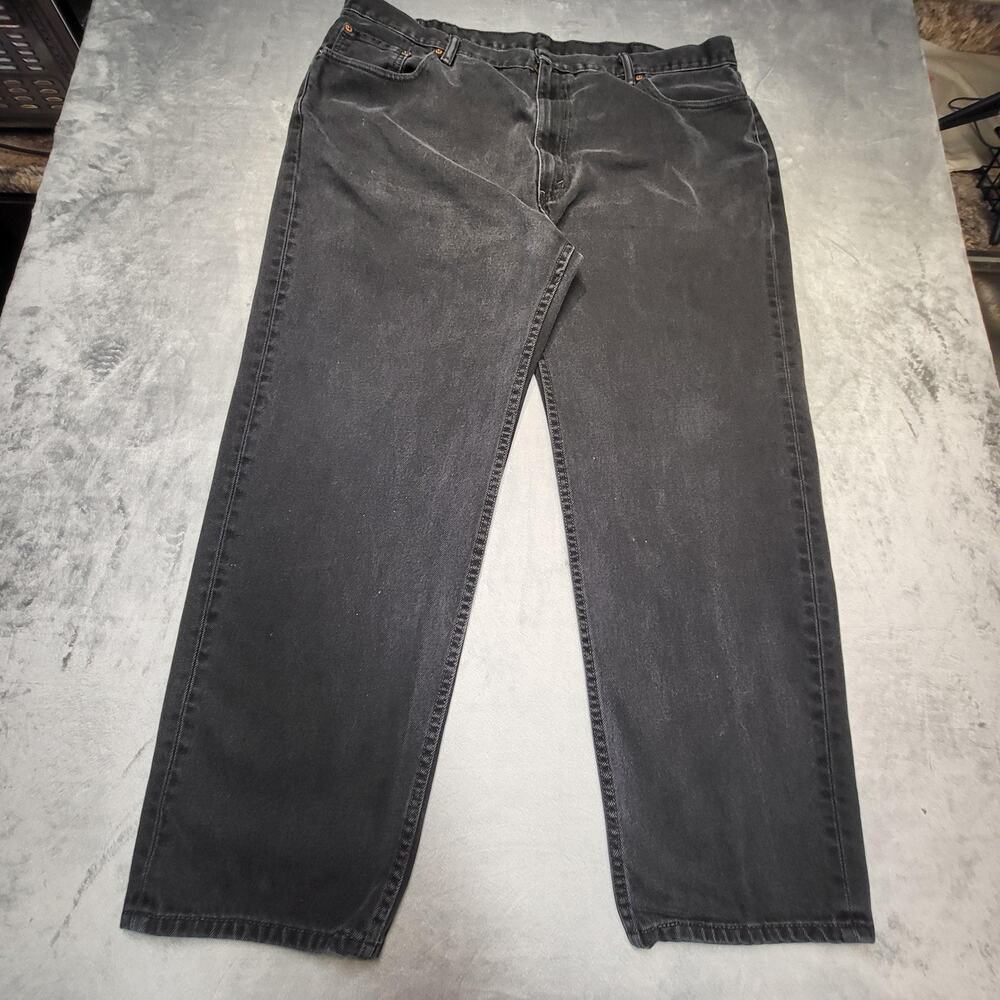 Levis 550 Jeans Mens 44x31 Black Relaxed Fit Tapered Leg Denim Classic Style